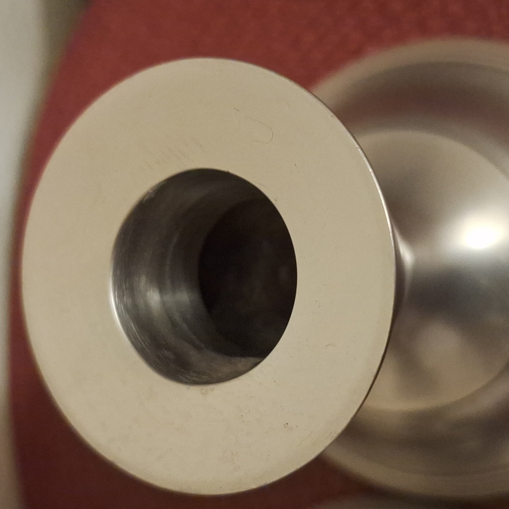 BRASS Candle Holders Silver Color - Picture 5 of 6